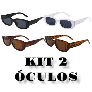 Kit 2 Óculos Retrô Vintage Retangular Uv400 Escolha o Seu Pronta Entrega