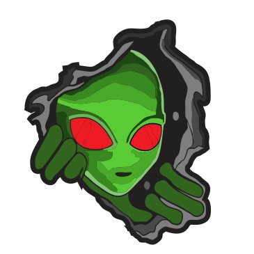 adesivo alienígena raivoso abrindo local para carro moto caminhão capacete