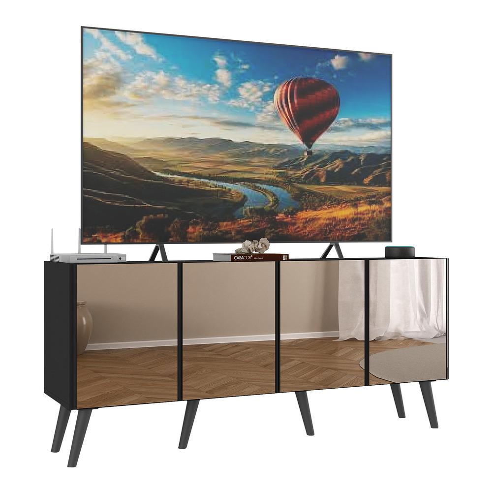 Rack TV até 50 Polegadas 4 Portas Retrô com Espelhos Multimóveis MP1082