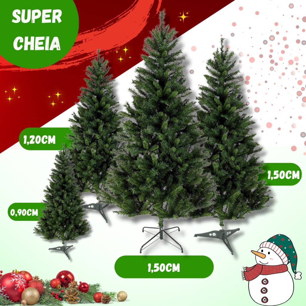 Árvore De Natal Pineirinho Verde Natalino 0,90cm/1,20cm/1,50cm