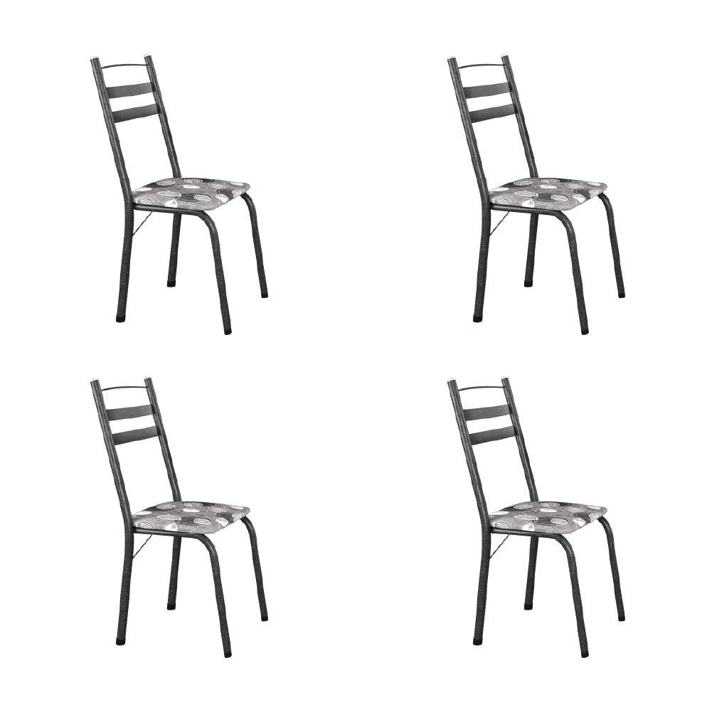 Conjunto Com 4 Cadeiras Tubular Itália Artefamol Dark