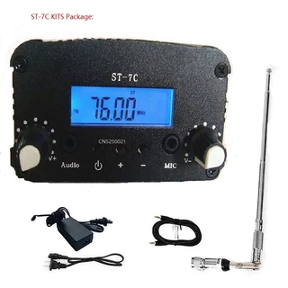 Novo Transmissor De Áudio De 1W/7W ST-7C fm Rádio De Transmissão Estéreo Estação Transmissora 1kw