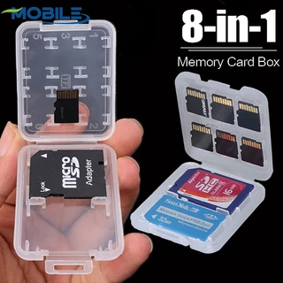 Capa Protetora De Cartão Durável/Mini Caixa De Armazenamento De Memória Transparente Portátil/8 Em 1/Para SD SDHC TF MS Sim Protetores De Porta-Cartões