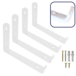 Mão Francesa Invertida 30cm 5mm 4 Peças Reforçada Branca