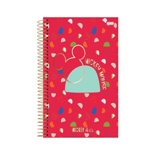 Caderno Espiral Mickey Arts Vermelho 10 Matérias 160 Folhas