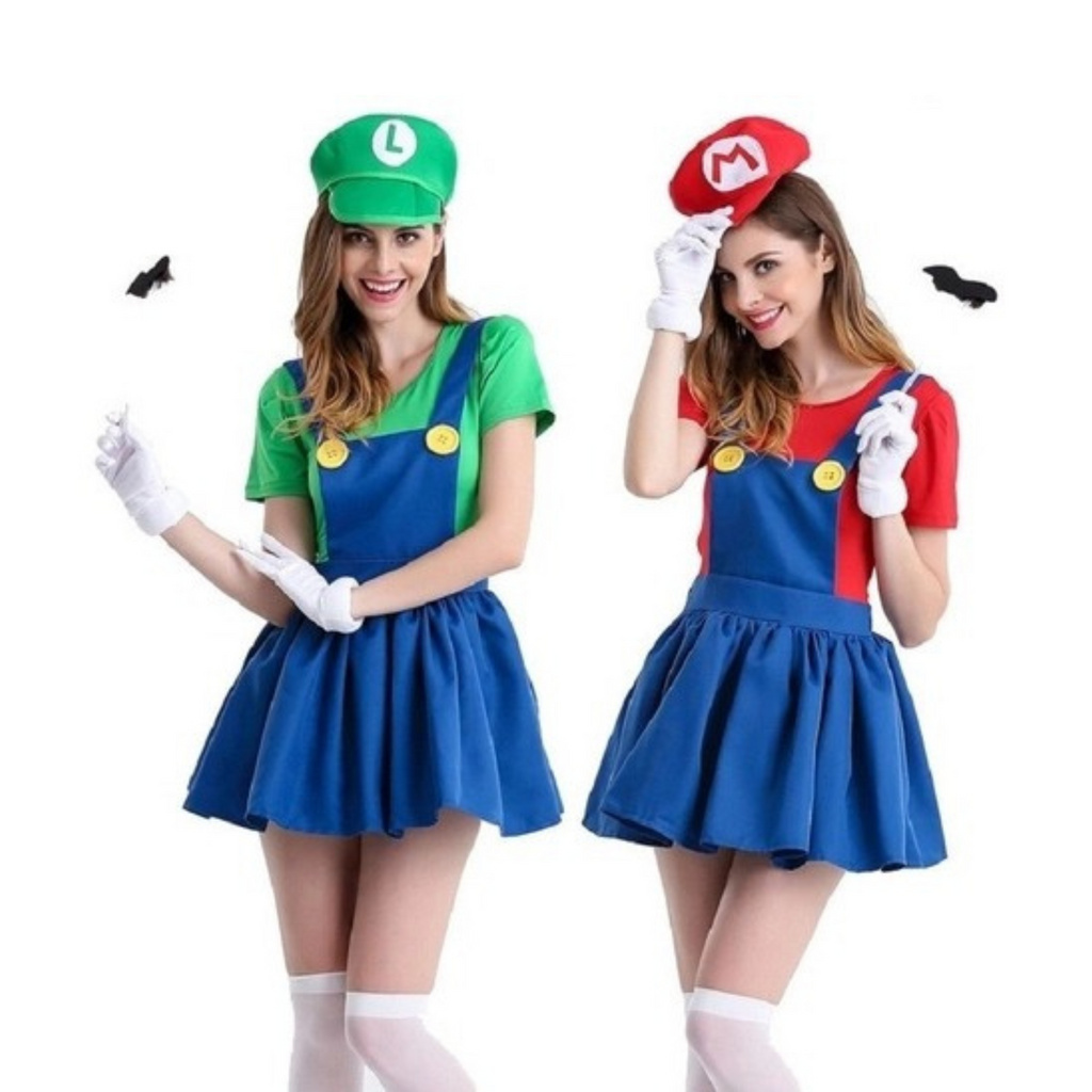 Super Mario - Luigi Fantasia Feminina Infantil Super Mario Bros ...