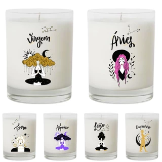 Velas Aromatizada Personalizadas Signos Zodíaco Essência Premium Cera Ecologica