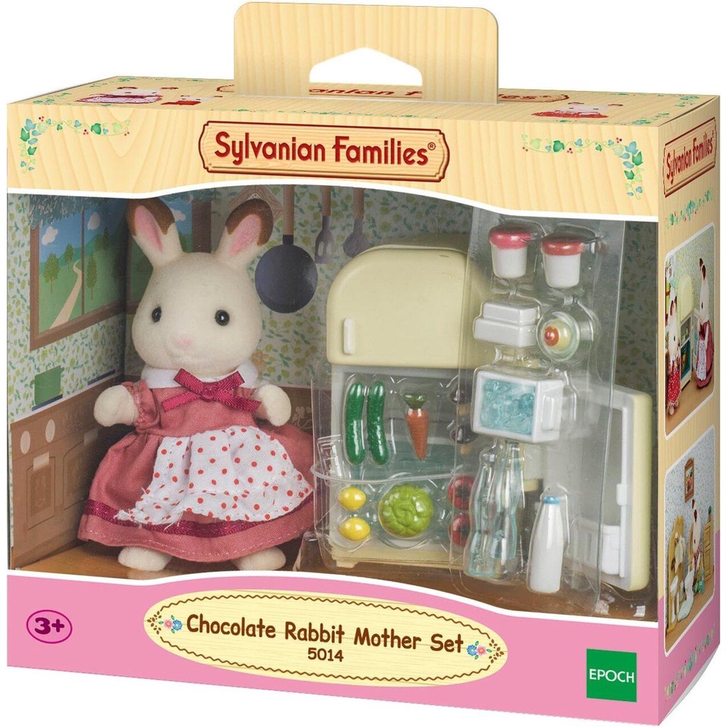 Brinquedo Sylvanian Families Mãe Coelho Chocolate e Geladeira - Epoch 5014