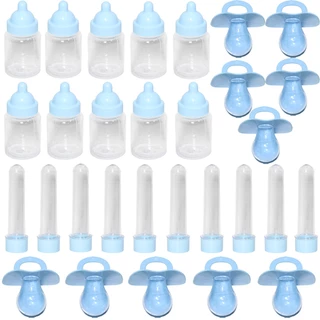 Kit Lembrancinhas Maternidade e Festa Chá Bebê 30 Peças Azul Bebê