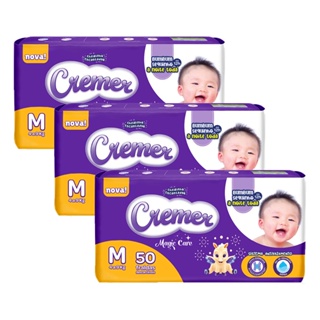 Kit 3 Fraldas Cremer Magic Care Mega M com 50un cada
