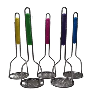 amassador espremedor manual de batatas e legumes multiso - aço inox com cabo plástico- cor múltipla em Oferta na Shopee