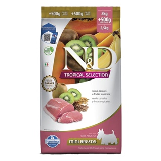 Ração N&D Tropical Selection Para Cães adultos Mini Suino Leve 2,5kg e Pague 2kg