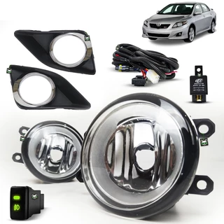 Kit Farol Auxiliar de Milha Aro Cromado Corolla 2009 2010 2011