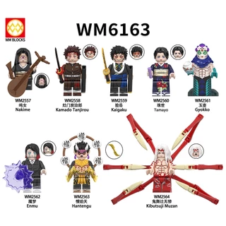 Blocos De Construção Do Demon Slayer Kamado tanjirou Kaigaku Tamayo Gyokko hantengu Figuras De Brinquedo Minifiguras WM6163