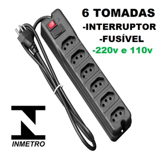Régua De Tomadas Modelo Filtro De Linha Com Fusível 3A