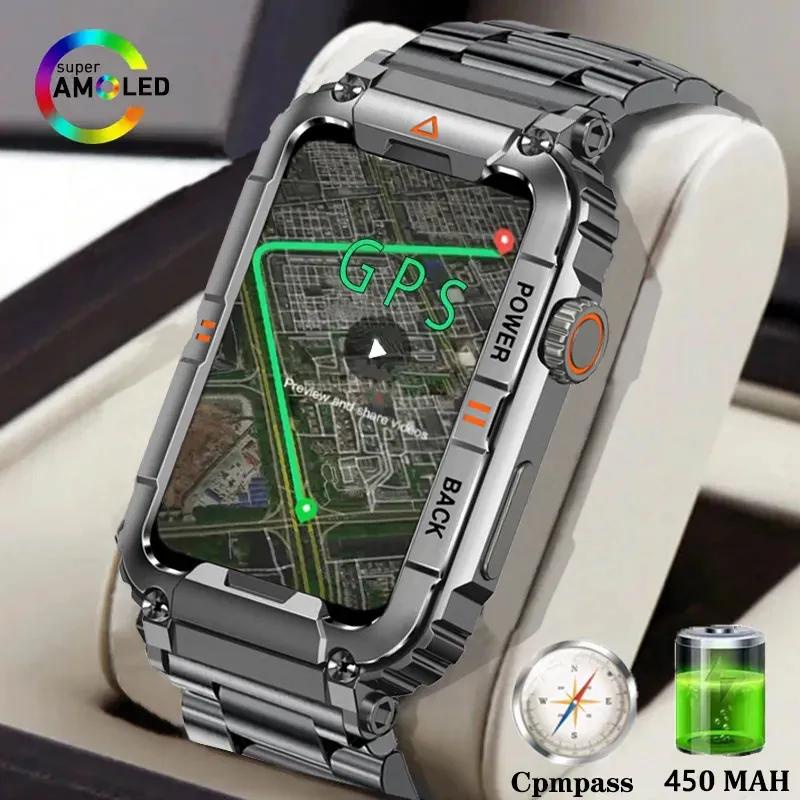 2023 Relógio Inteligente Masculino Militar Forte IP68 Pedômetro de Rastreamento de Aptidão de 1,6 polegadas SpO2 Adequado para Amantes do Exterior Android Ios