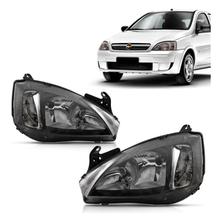 PAR FAROL CORSA MONTANA 2003 ATÉ 2007 MÁSCARA NEGRA