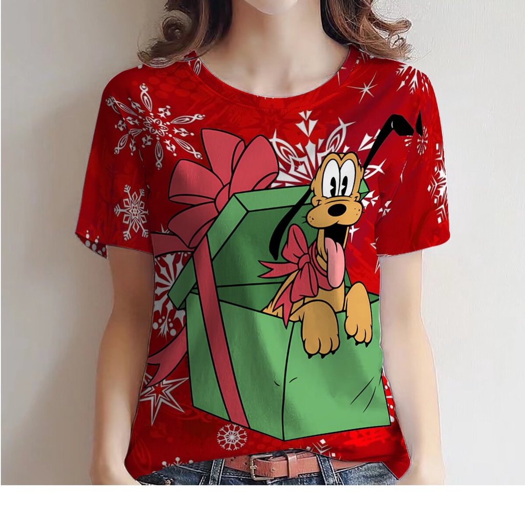 Engraçado Kawaii Número Olá 2024 Natal Feliz Ano Novo Camiseta Papai Noel  Chapéu Infantil Roupas Unisex Boys Meninas Manga Curta