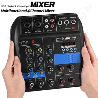 Mixer De 4 Canais Placa De Som USB Bluetooth De Áudio Console De Mixagem Para Gravação Em Fluxo Contínuo Broadcast