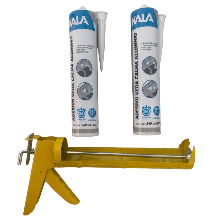 KIT 2 Veda Calha Cola E Sela Calha Rufos Telhas + 1 PISTOLA | Shopee Brasil