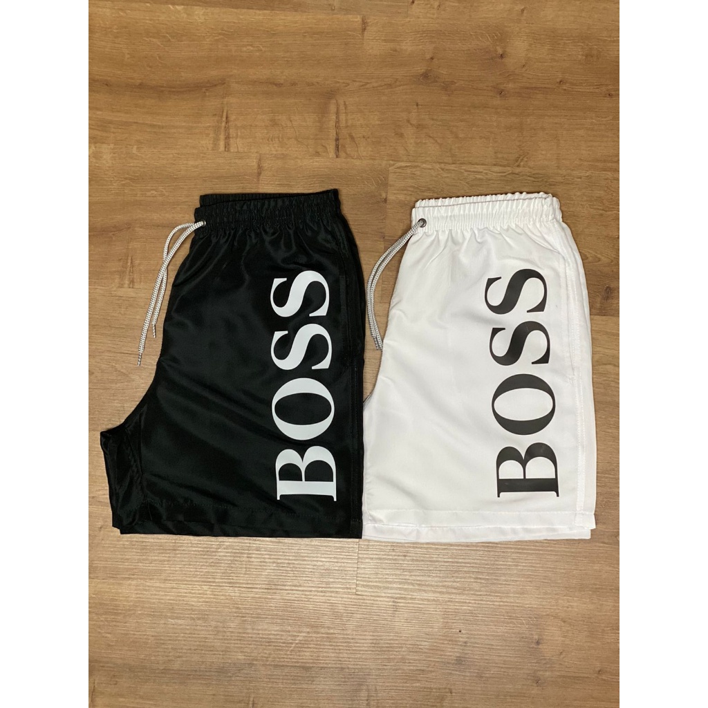 Kit 2 Shorts Bermuda Praia Masculino Preto e Branco Hugo Boss Promoção