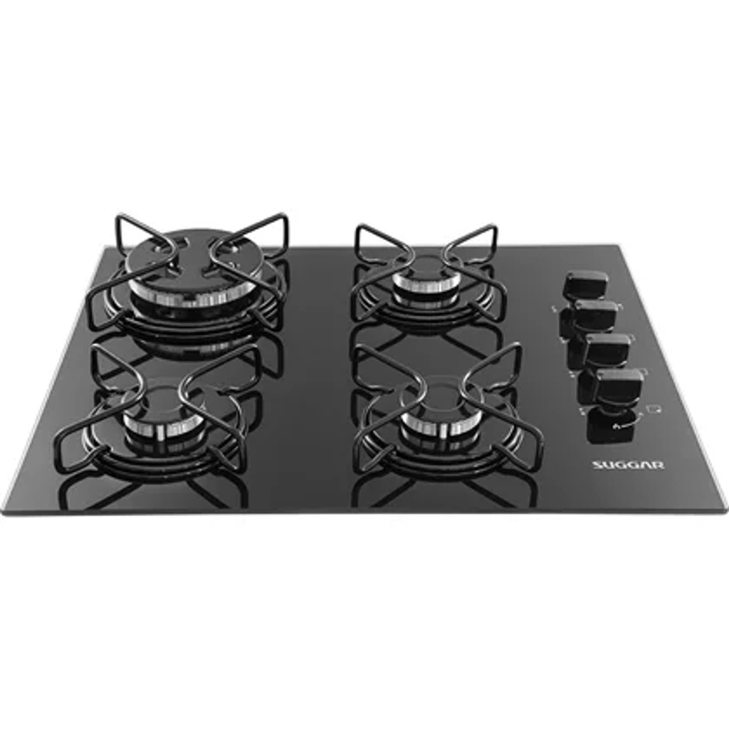 Cooktop Suggar 4 Bocas Mesa De Vidro Preto Bivolt Shopee Brasil