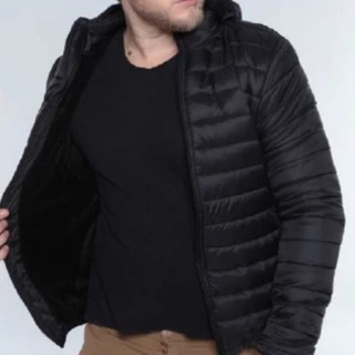 Jaqueta Bobojaco Masculina Casaco Gominho Forrado Com Capuz