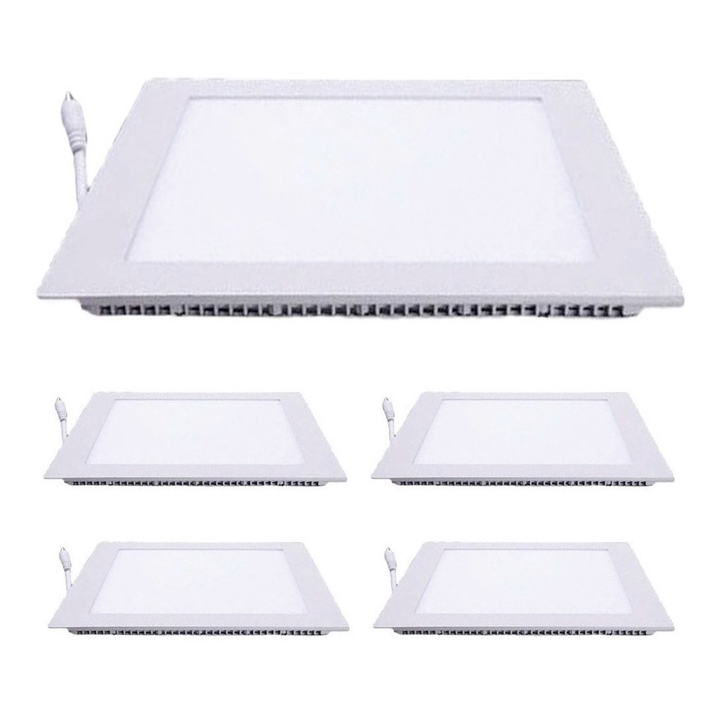 Kit 12 Plafon Embutir Quadrado Led 18w Painel Bivolt Branco Frio