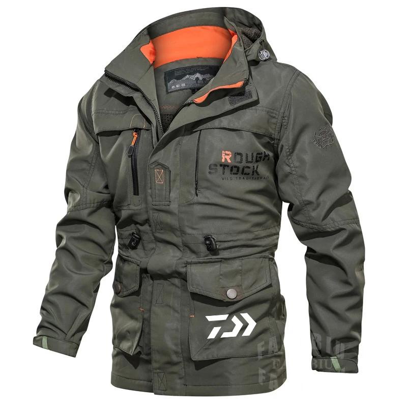 Daiwa Autumn Military Tactical Men's Fishing Jacket Hooded Coats Casacos De Pesca Militares Capuz À Prova D'água Camisolas De Escalada Outwear