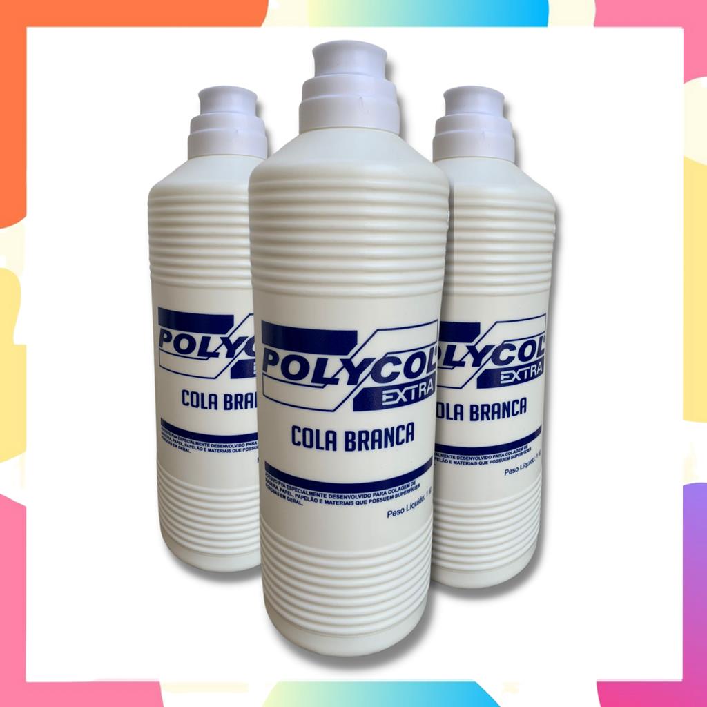 Cola Branca Polycol Liquida Escolar Artesanato Economica 1kg | Shopee ...