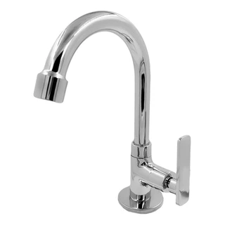 Torneira Inox Bancada Metal Bica Móvel Pia Banheiro 5/8