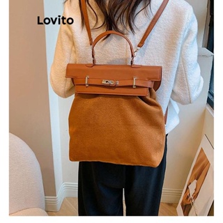 Lovito Mochila Casual Simples De Metal Básico Para Mulheres LFA10071