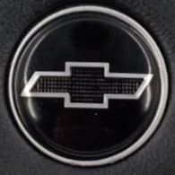 Emblema GM Chevrolet Volante Alumínio 55mm Todo Preto
