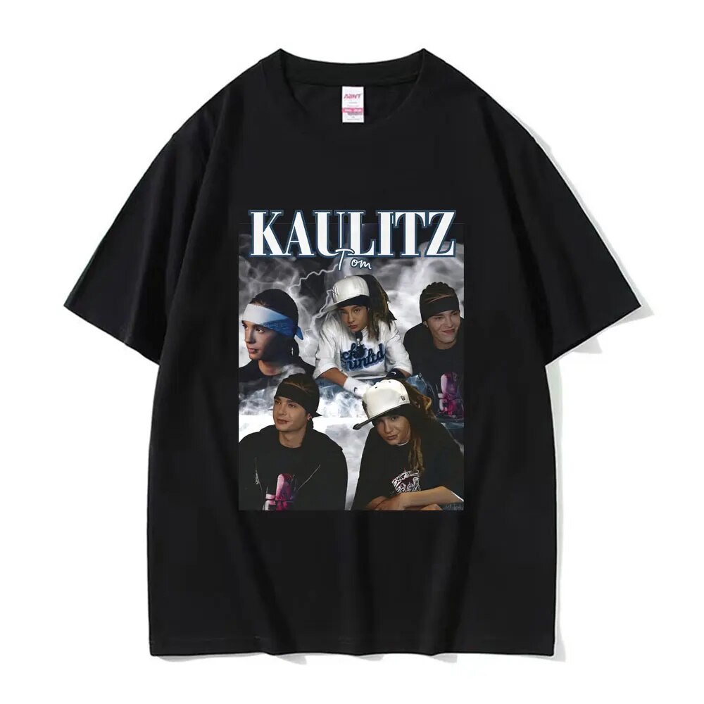 Rock Band Tokio Hotel Tom Kaulitz Camiseta Gráfica T Homem Punk Style Macho