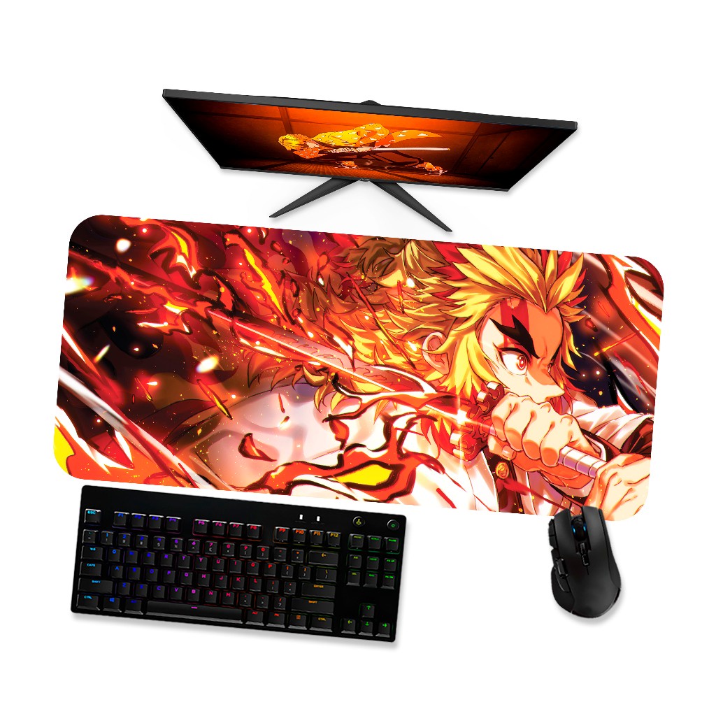 Mouse pad Gamer - Demon Slayer Rengoku 3 - Mousepad Grande 90x40 80x40 60x40 70x30