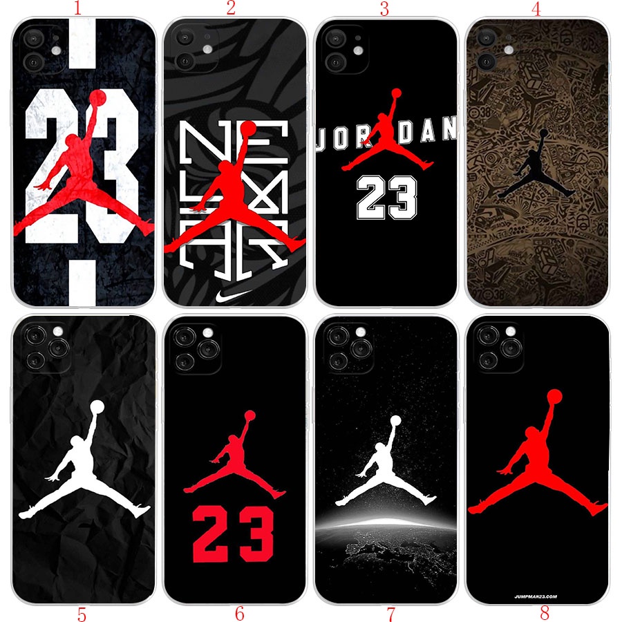 iPhone 11 1 11 Pro Max 12 Mini XR XS jordan Logotipo Da Caixa Telefônica Transparente Macia