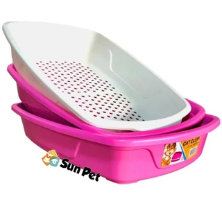 Caixa Bandeja Higiênica Furba sanitária Areia Gatos Cat Clean com 3 Peças