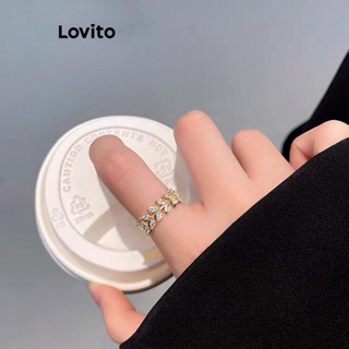 Lovito Anéis De Strass Com Flores Florais Casuais Para Mulheres LCS05045