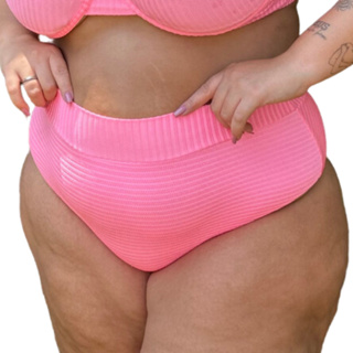 Calcinha Avulsa Plus Size Hot Pants Canelado