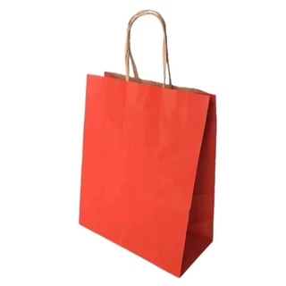 10~50 SACOLA DE PAPEL VERMELHA 21,5X17,5X8,5 (LC) REF:5002