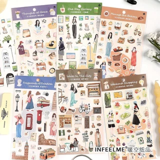 Tema De Viagem Washi Stickers City Walk style Planner Journal Sticker DIY Decoração Para Artesanato De Rascunho