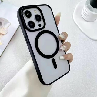 Carregamento Magnético Sem Fio Fosco Transparente Acrílico Duro À Prova De Choque Caso Compatível Para iPhone 11 12 13 1