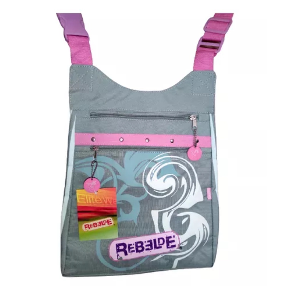 Mochila Bolsa Carteiro Alça Escolar Infantil Rebelde Cinza