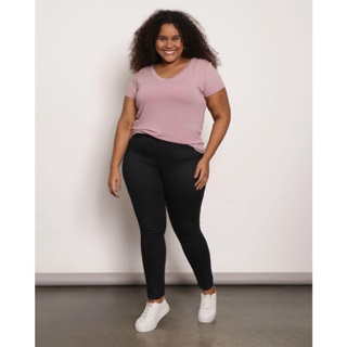 Calça Plus Size Feminina Sarja Skinny Preto