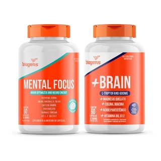 Kit Mental Focus E +brain, Dia E Noite, 60 Caps, Biogens