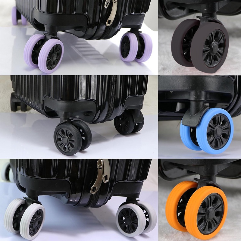 Imagem do produto 8 Pçs/set Bagagem Silicone Roda Rolo Protetor Carrinho De Viagem Silencioso Rodízio Capa Mudo Redução De Ruído Amorteced 6