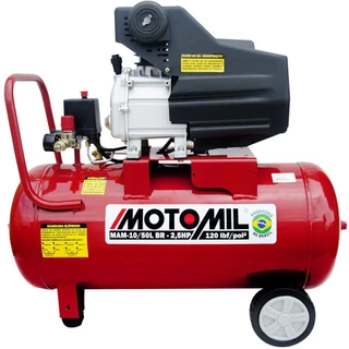 Motocompressor de Ar Bivolt 8,8 Pés3/min 2,5HP 50 Litros 110/220V - Motomil em Oferta na Shopee