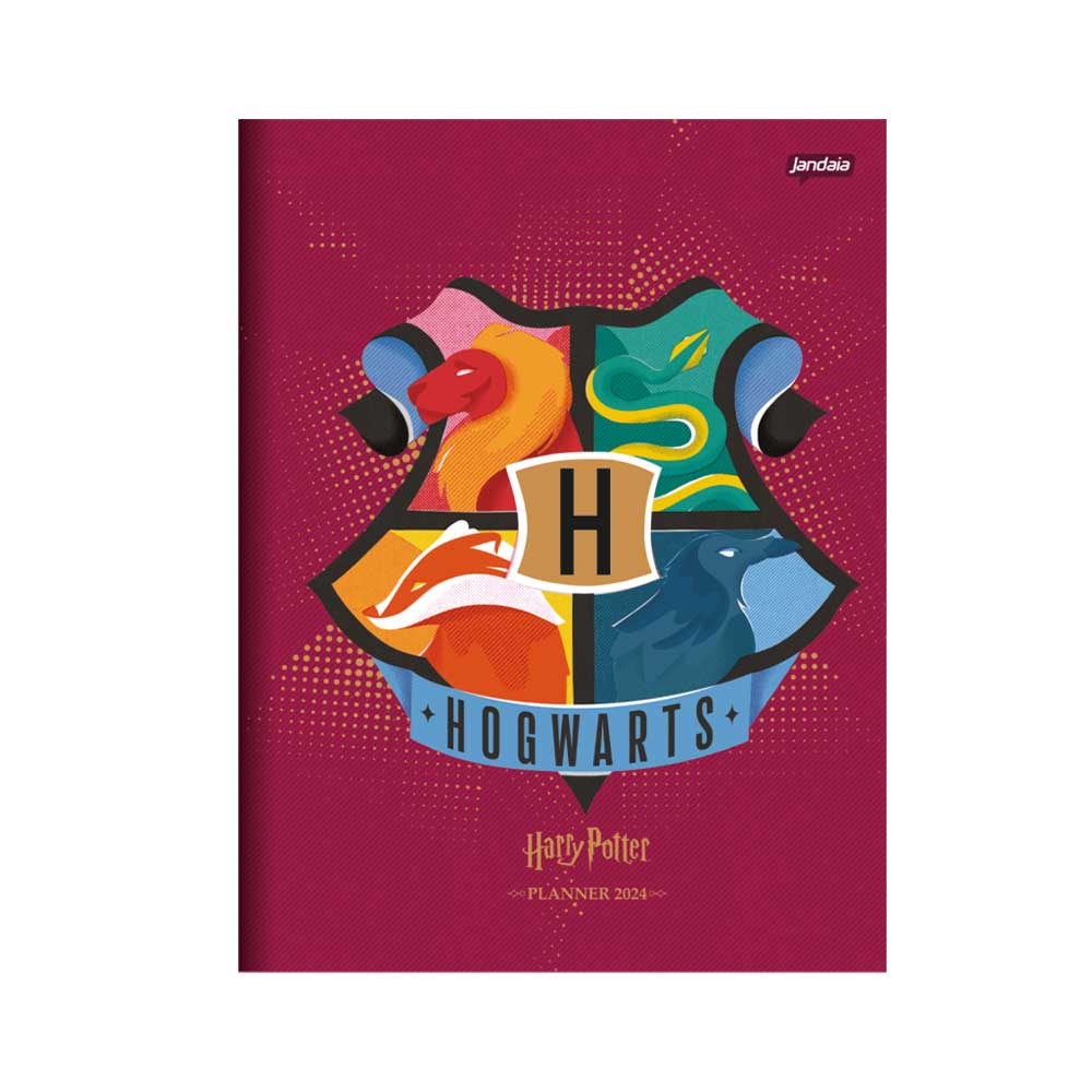 Planner Mensal Harry Potter 2024 Casas de Hogwarts Jandaia Shopee