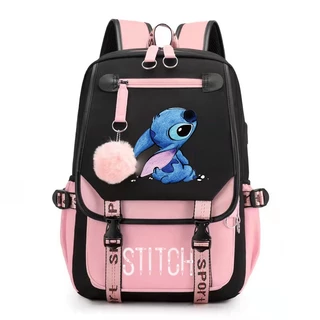 Mochila Stitch Backpack Estudante Masculino E Feminino Com Escolar Disney Sewing