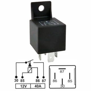 Relé Auxiliar Automotivo 4 Pinos Com Suporte Modelo Universal 40A 12V